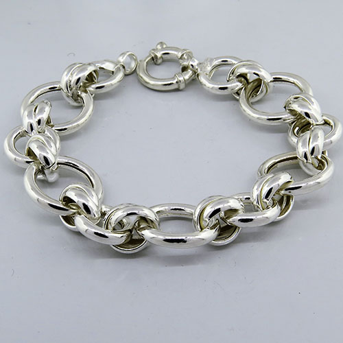 Pulsera eslabon redondo con doble eslabon