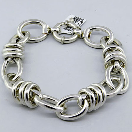 Pulsera eslabon oval con 3 argollas