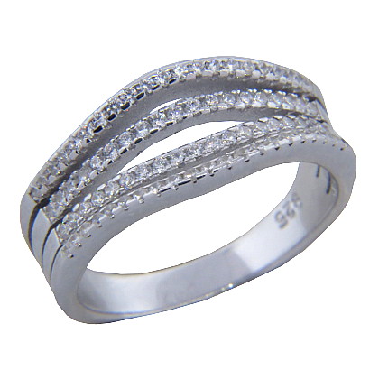 anillo ancho filas de piedras