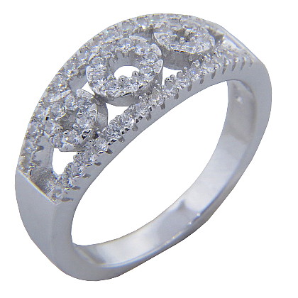 anillo tres circulos calados con piedras