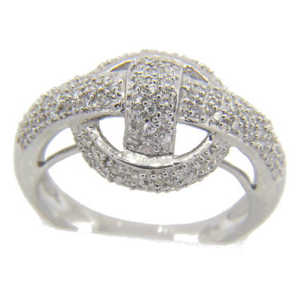 anillo pave cruzado finito circulo 