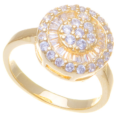 anillo redondo con cubic baguette amarillo 