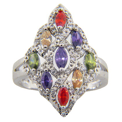 anillo 9 piedras multicolor