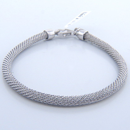 pulsera tipo tejida redonda blanca
