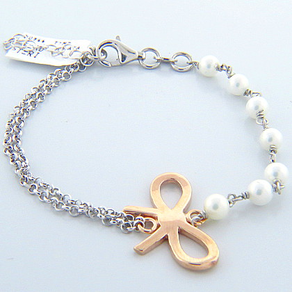 pulsera perlas monio rosado 