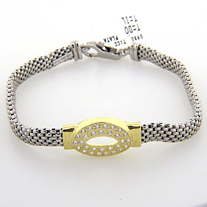 pulsera fope centro oval amarillo con piedras