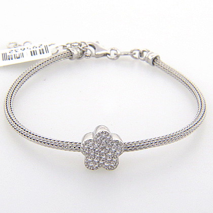 pulsera hilos centro flor con piedras