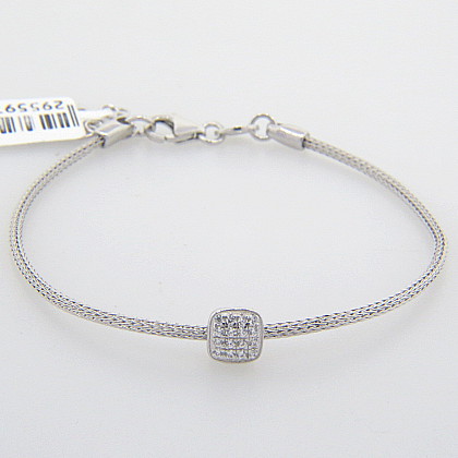 pulsera hilos centro cuadrado con piedras 