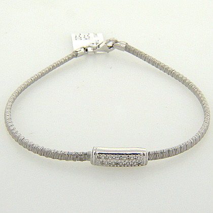 pulsera hilos blanca centro rectangular con piedras
