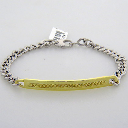pulsera tipo identidad enchapada amarilla