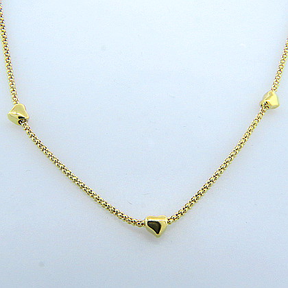 gargantilla tipo fope tres corazones amarilla