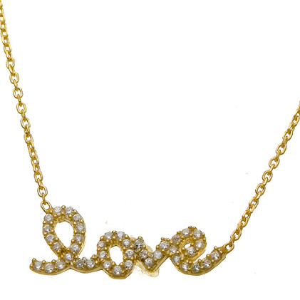Colgante love pave enchapado amarillo 22 mm