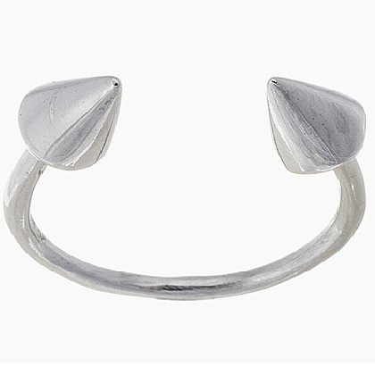 anillo abierto doble cono blanco
