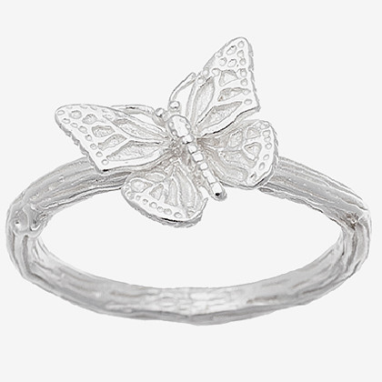 Anillo mariposa sin piedras blanco