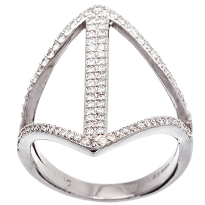anillo dos tiras piedras , una tira central doble con piedras