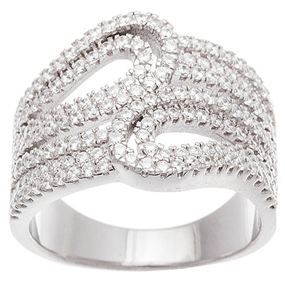 anillo ancho pavee calado blanco