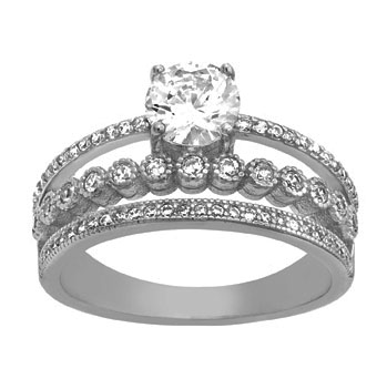 anillo solitario, triple medio sin fin , piedras, virola
