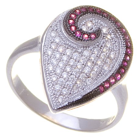 Anillo micropave bordo blanco gota plana