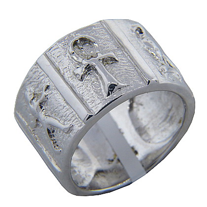 Anillo platabella rodinado ancho egipcio