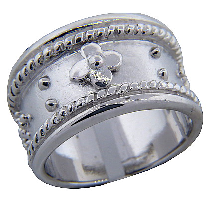 Anillo platabella bizantino rodinado