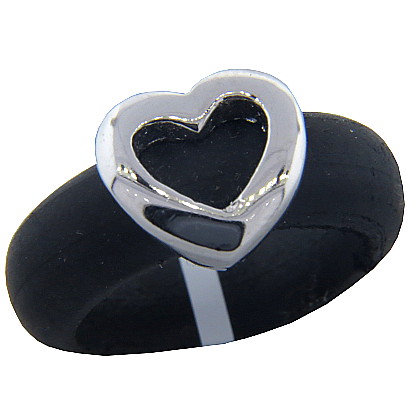 anillo caucho corazon sin piedra platabella