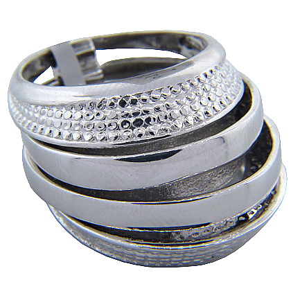 Anillo platabella cuatro alianzas con borde crakele rodinado