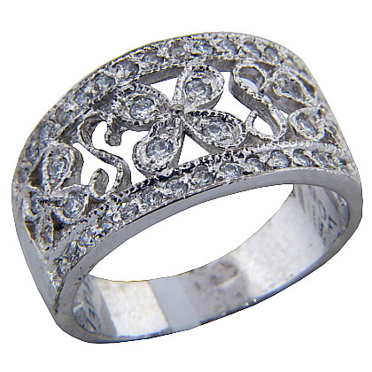 anillo platabella filigrana con piedras rodinado