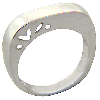 Anillo perfil calado en Angulo corazon platabella