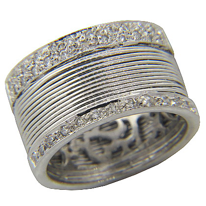 anillo hilos 2 tiras grande todo pavee platabella