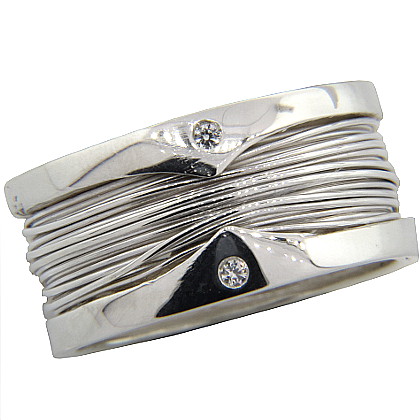anillo platabella hilos dos picos coincidentes gde con piedras