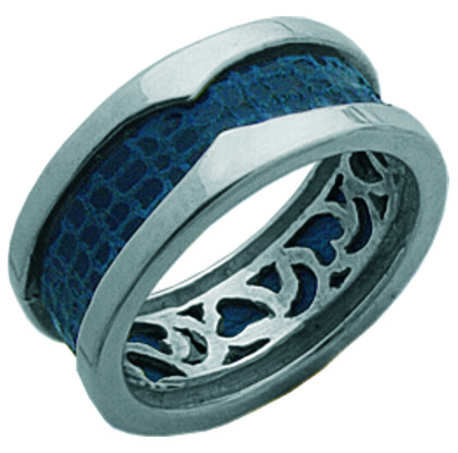 Anillo platabella sin piedra liso cuero 2 picos coincidentes chico