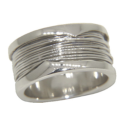Anillo hilos dos picos desplazados grande platabella