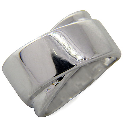 Anillo platabella gran plano cruzado sin piedra