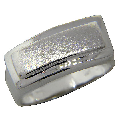 Anillo rectangulo superpuesto sin piedra platabella