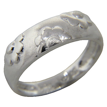 Anillo bombe tres flores chico platabella