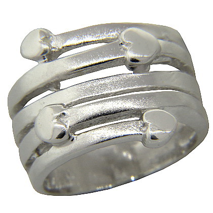 anillo quintuple con corazon platabella