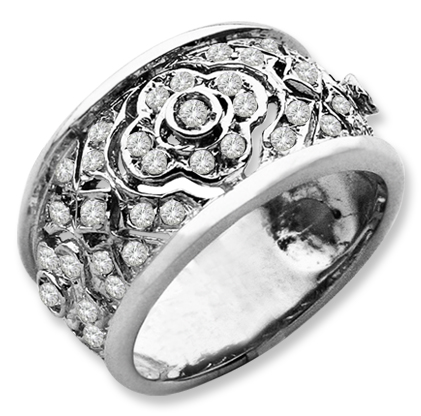 Anillo crown con cubic platabella