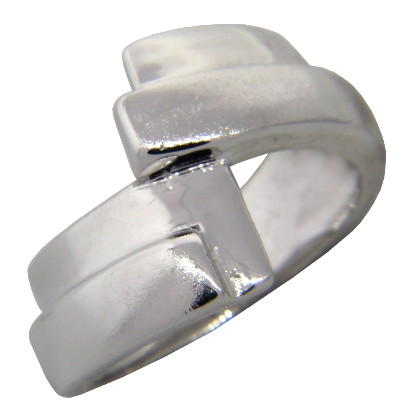Anillo cruzado doble superpuesto platabella