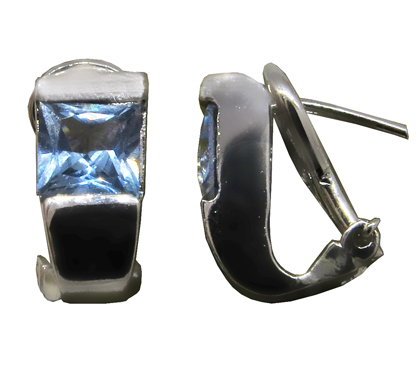 Par aros tank cinta con clip piedra celeste, platabella