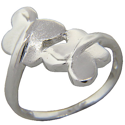 Anillo doble mariposon sin piedra platabella