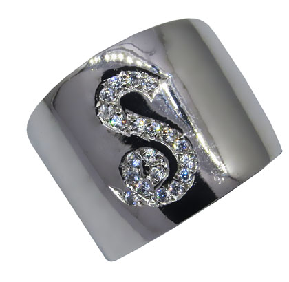 Anillo peter S cursiva, platabella
