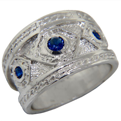 Anillo bizantino rombos platabella