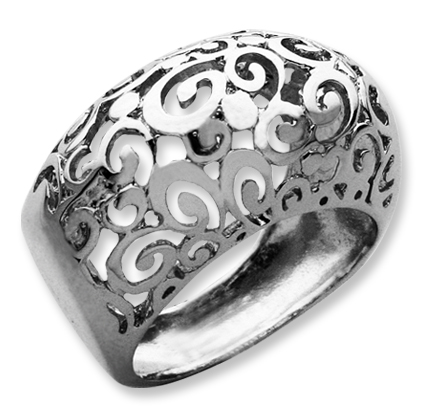 anillo arabesco calado tubo