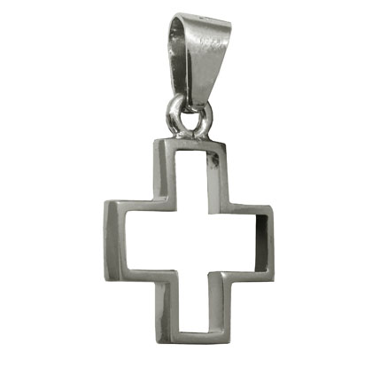 Colgante cruz del equilibrio, calada, platabella
