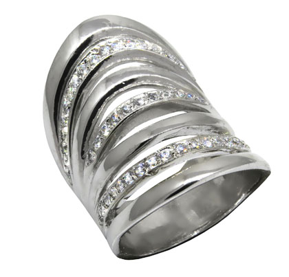 anillo quintuple v con piedra