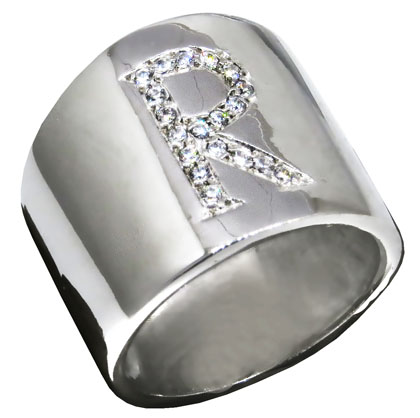 Anillo peter R imprenta, platabella
