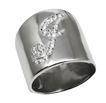 Anillo peter J cursiva, platabella