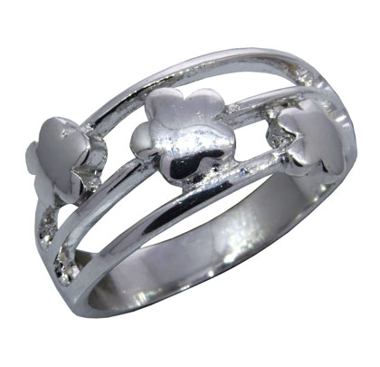 anillo pentagrama flor grande platabella
