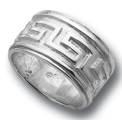 Anillo platabella sin piedra liso guarda griega ancha