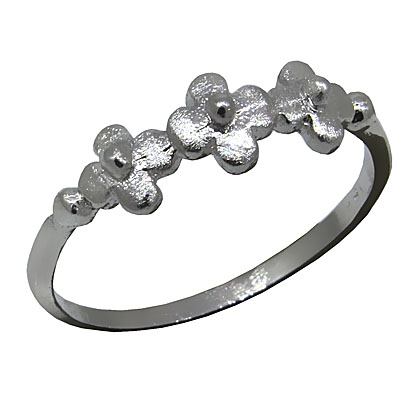 anillo mini tres treboles, platabella